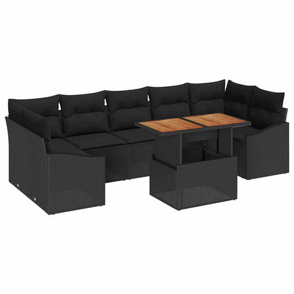 Havesofa Sæt 8 stk. Sort og Brunt