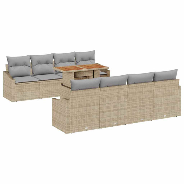 Have Spisebordssæt med pude 9 pcs Beige og grå