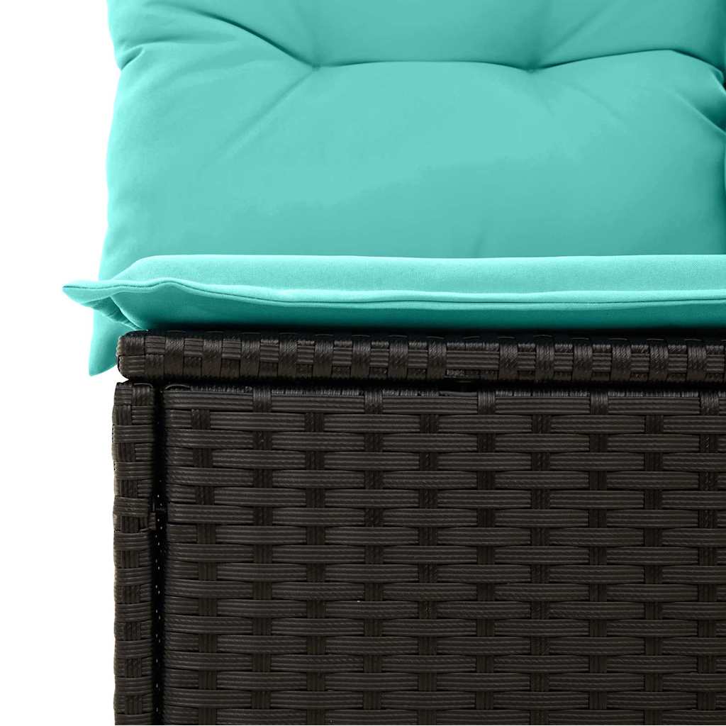 Havesofa Sæt med pude 9 pcs Sort og Blågrøn