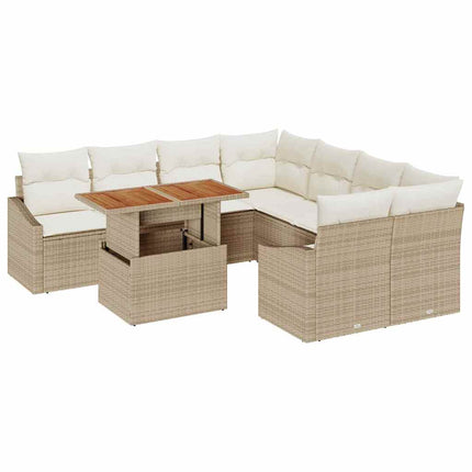 Havesofa Sæt 9 stk. Beige og creme