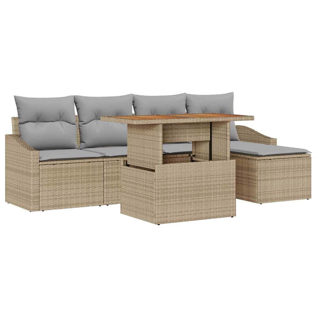Have Spisebordssæt med pude 6 pcs Beige og grå