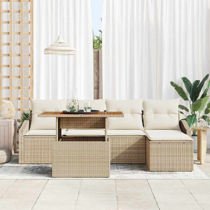 Havesofa Sæt 6 pcs Beige og creme