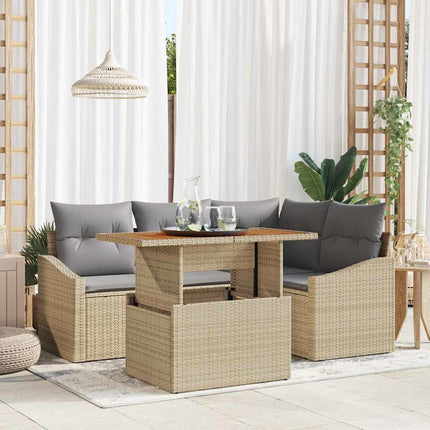 Havesofa Sæt 5 stk. Beige og grå