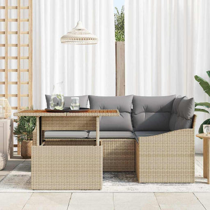 Havesofa Sæt 5 stk. Beige og grå