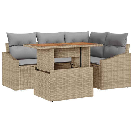 Havesofa Sæt 5 stk. Beige og grå