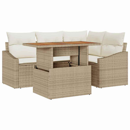 Havesofa Sæt 5 stk. Beige og creme