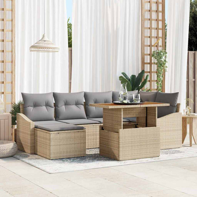 Havesofa Sæt 7 stk. Beige og grå