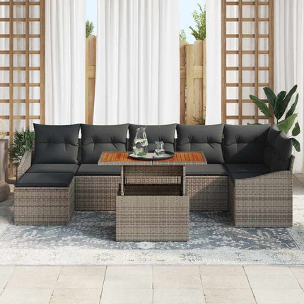 Havesofa Sæt 8 pcs Grå og Brun