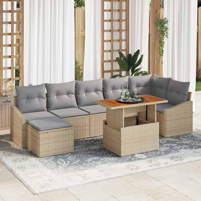 Havesofa Sæt 8 stk. Beige og grå