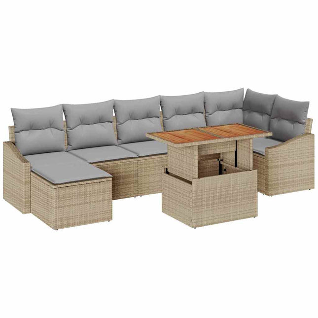 Havesofa Sæt 8 stk. Beige og grå