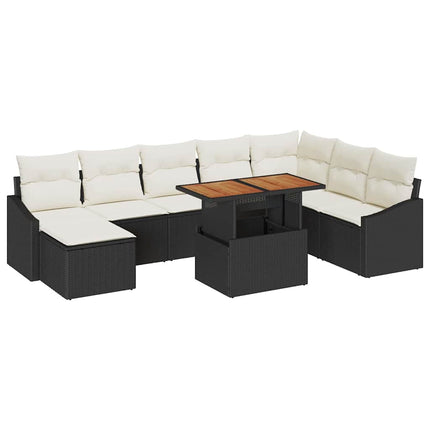 Havesofa Sæt 9 stk. Sort og Cream