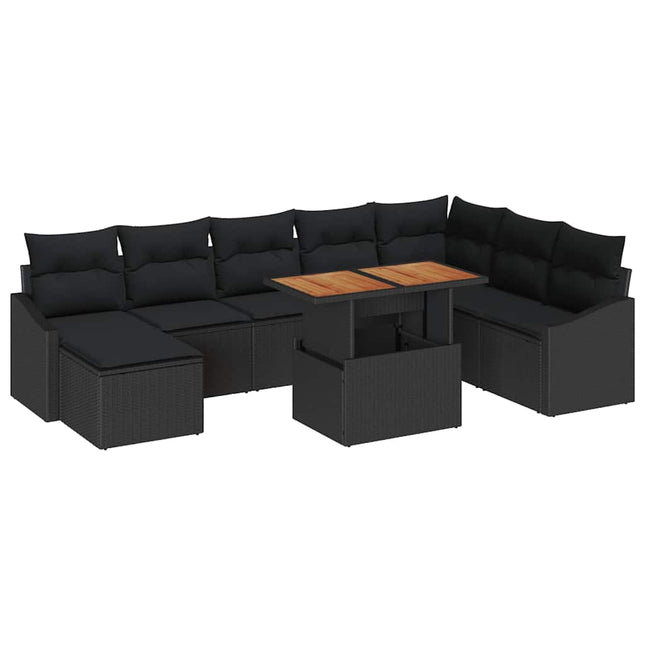 Have Spisebordssæt med pude 9 pcs Sort og Brunt