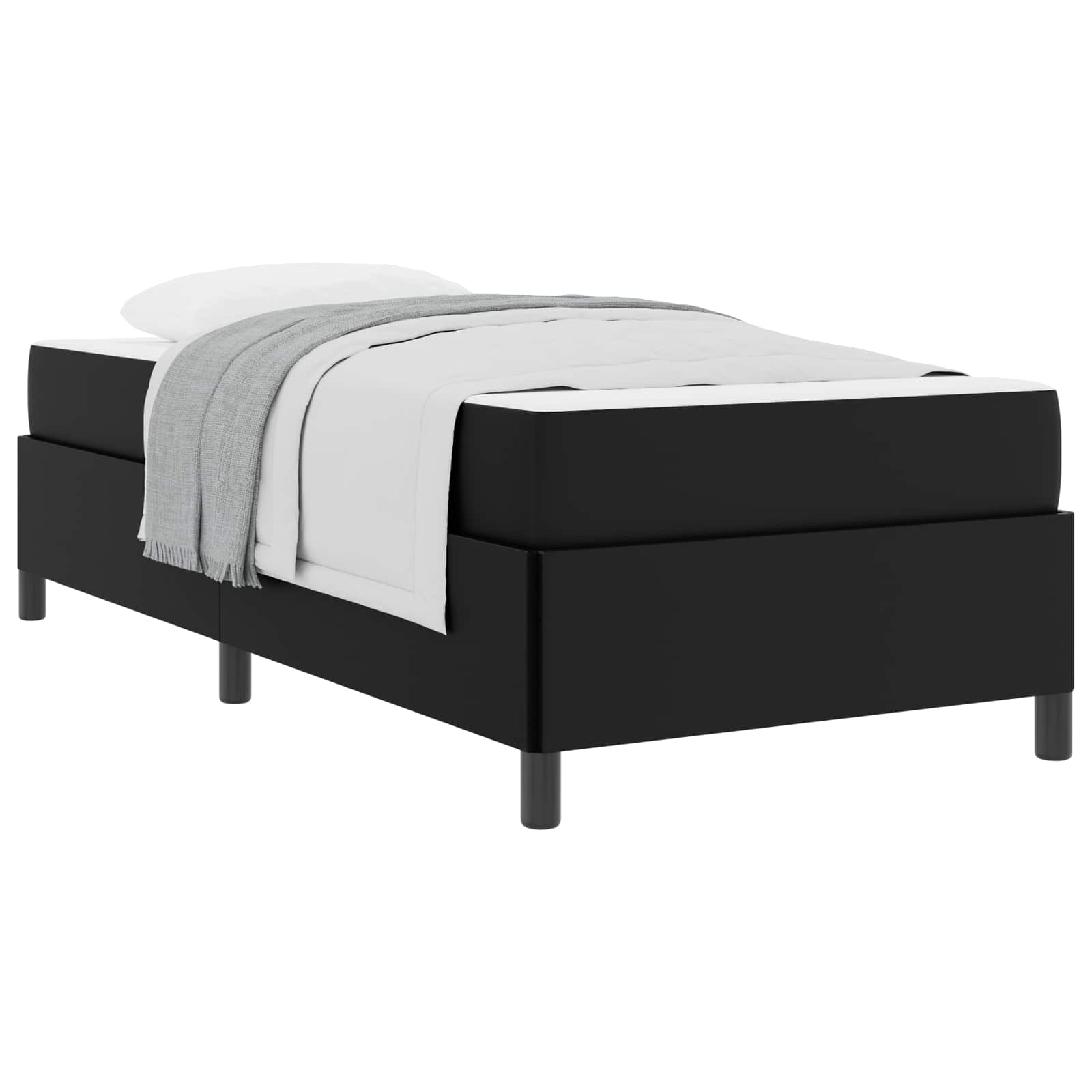 Sengestel med madras Sort 90 x 200 cm Stof