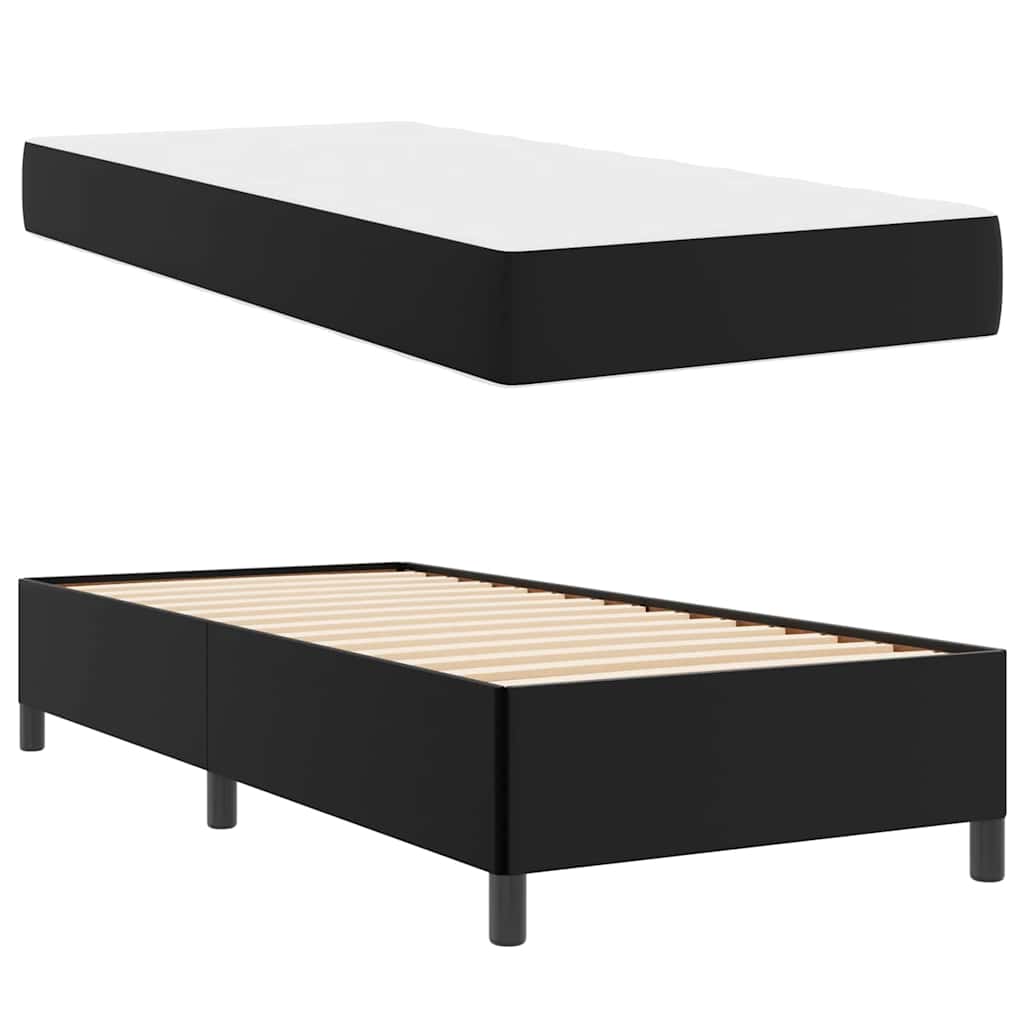 Sengestel med madras Sort 90 x 200 cm Stof