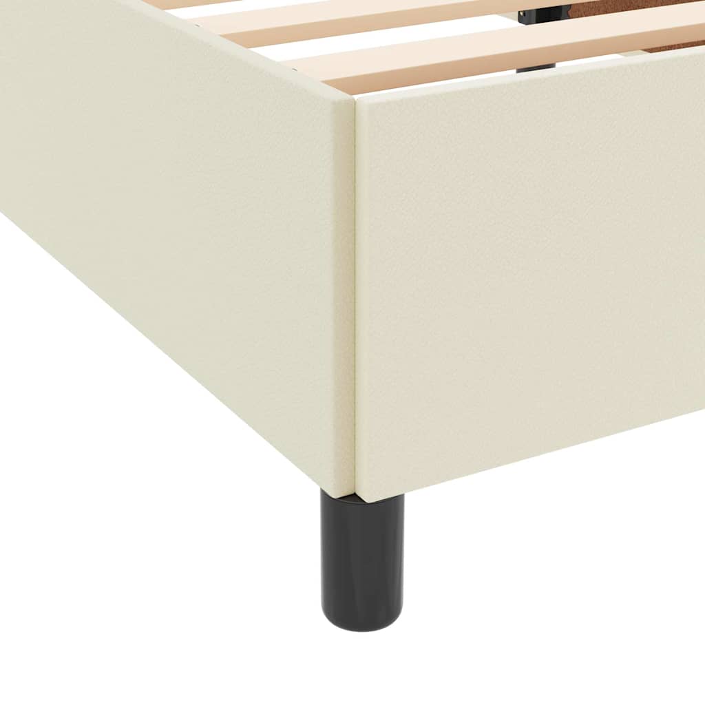 Sengestel med madras Creme 140 x 190 cm Stof