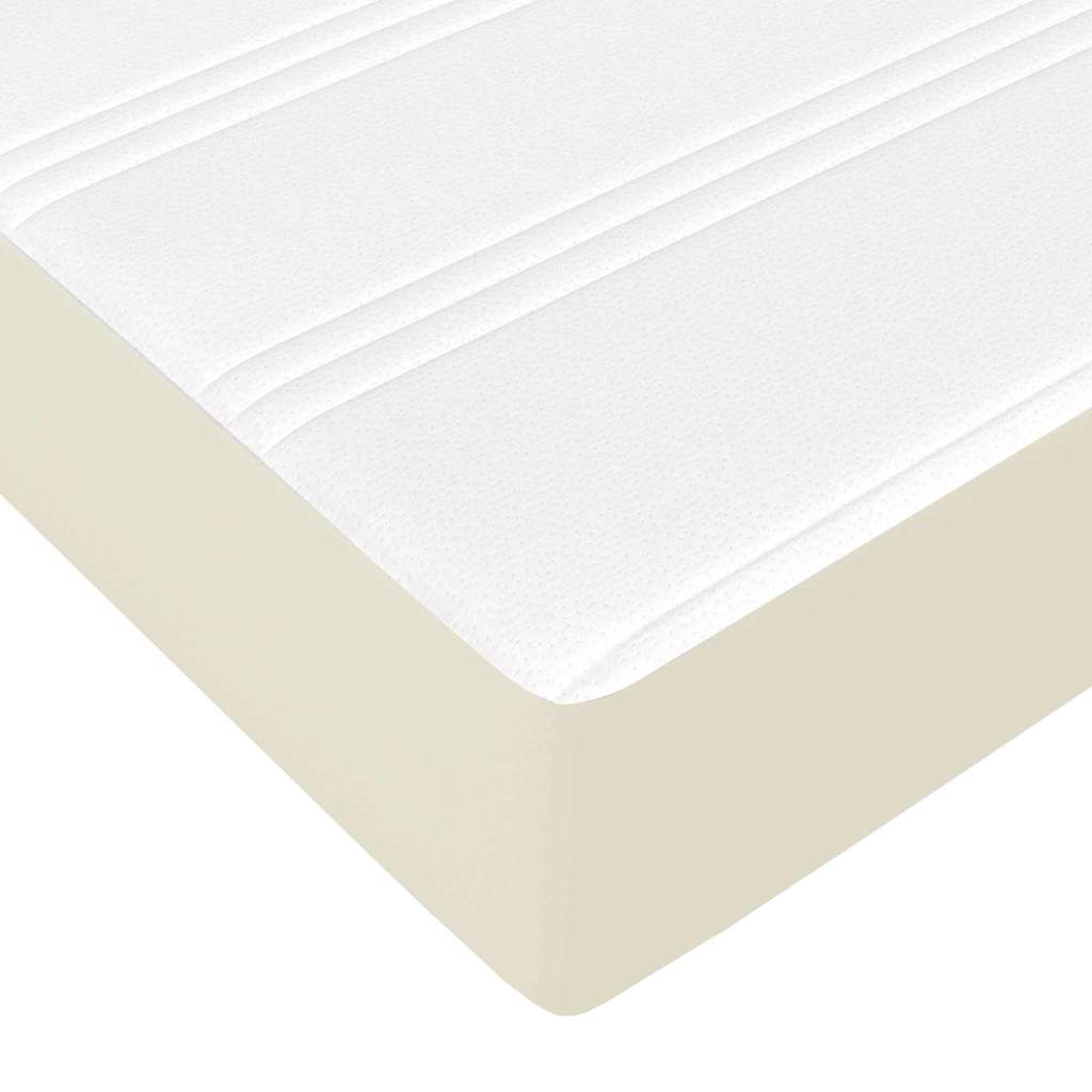 Sengestel med madras Creme 140 x 190 cm Stof