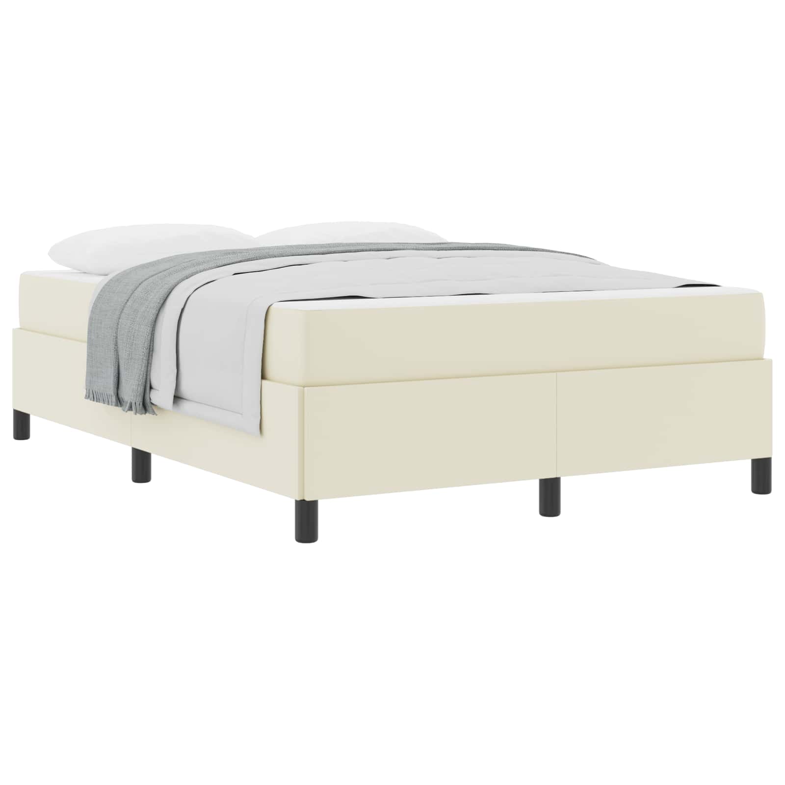 Sengestel med madras Creme 140 x 190 cm Stof