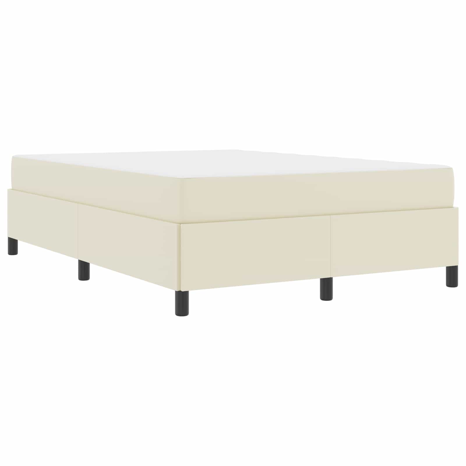 Sengestel med madras Creme 140 x 190 cm Stof