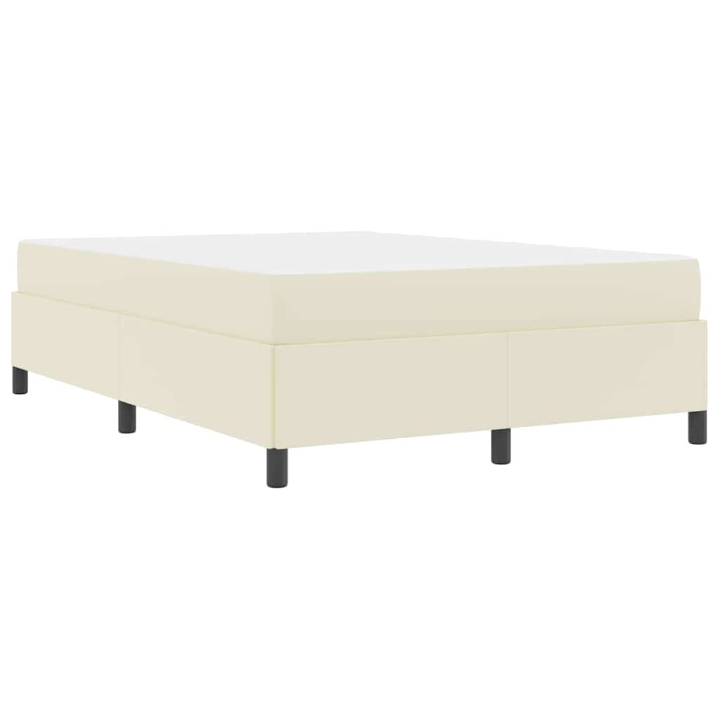 Sengestel med madras Creme 140 x 190 cm Stof