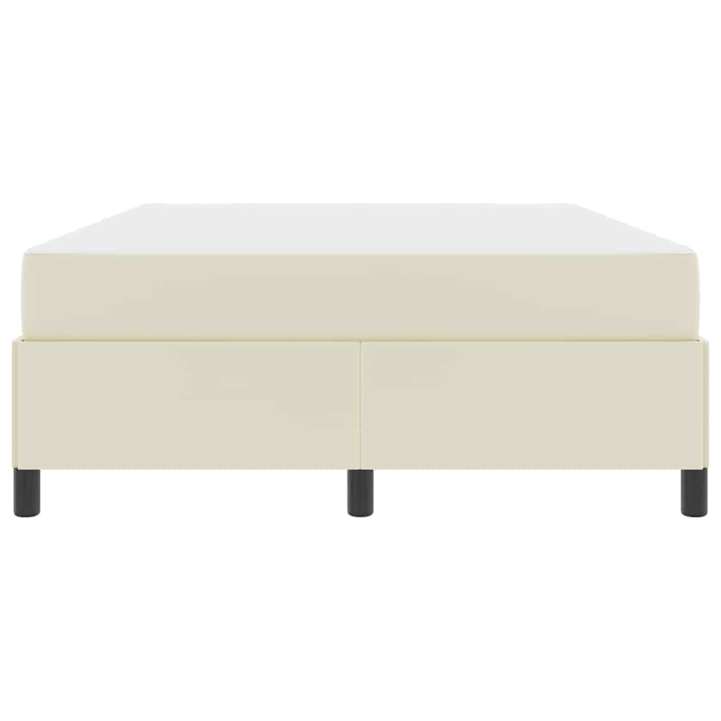 Sengestel med madras Creme 140 x 190 cm Stof