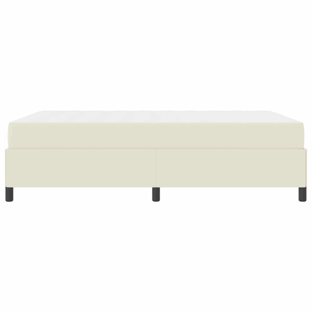 Sengestel med madras Creme 140 x 190 cm Stof