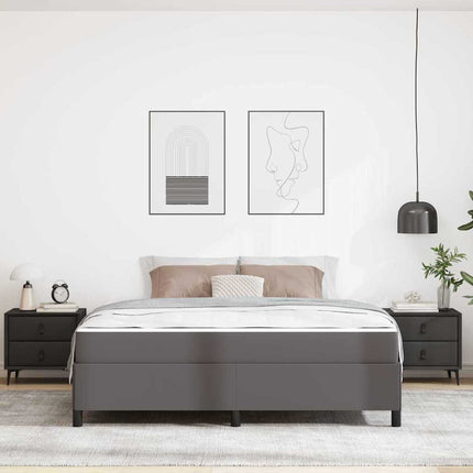 Sengestel med madras Grå 180 x 200 cm Stof