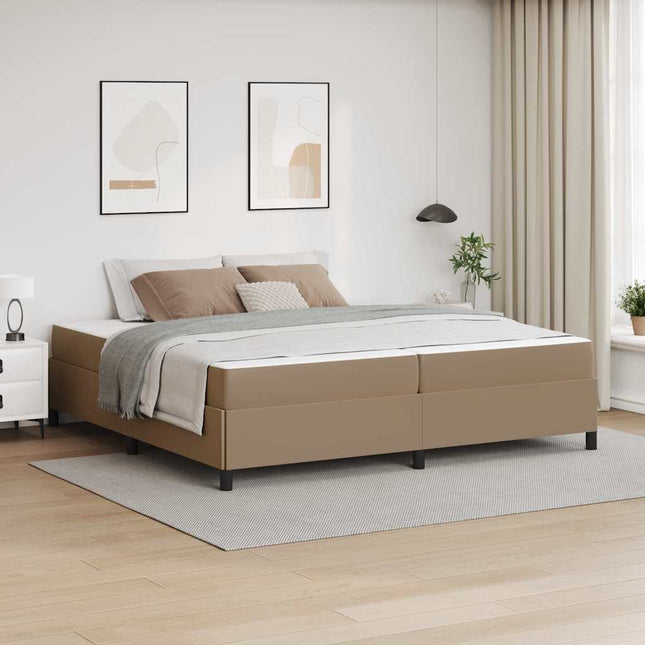 Sengestel med madras Cappuccino 200 x 200 cm Stof