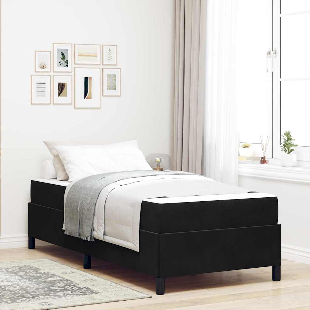 Sengestel med madras Sort 90 x 200 cm Stof