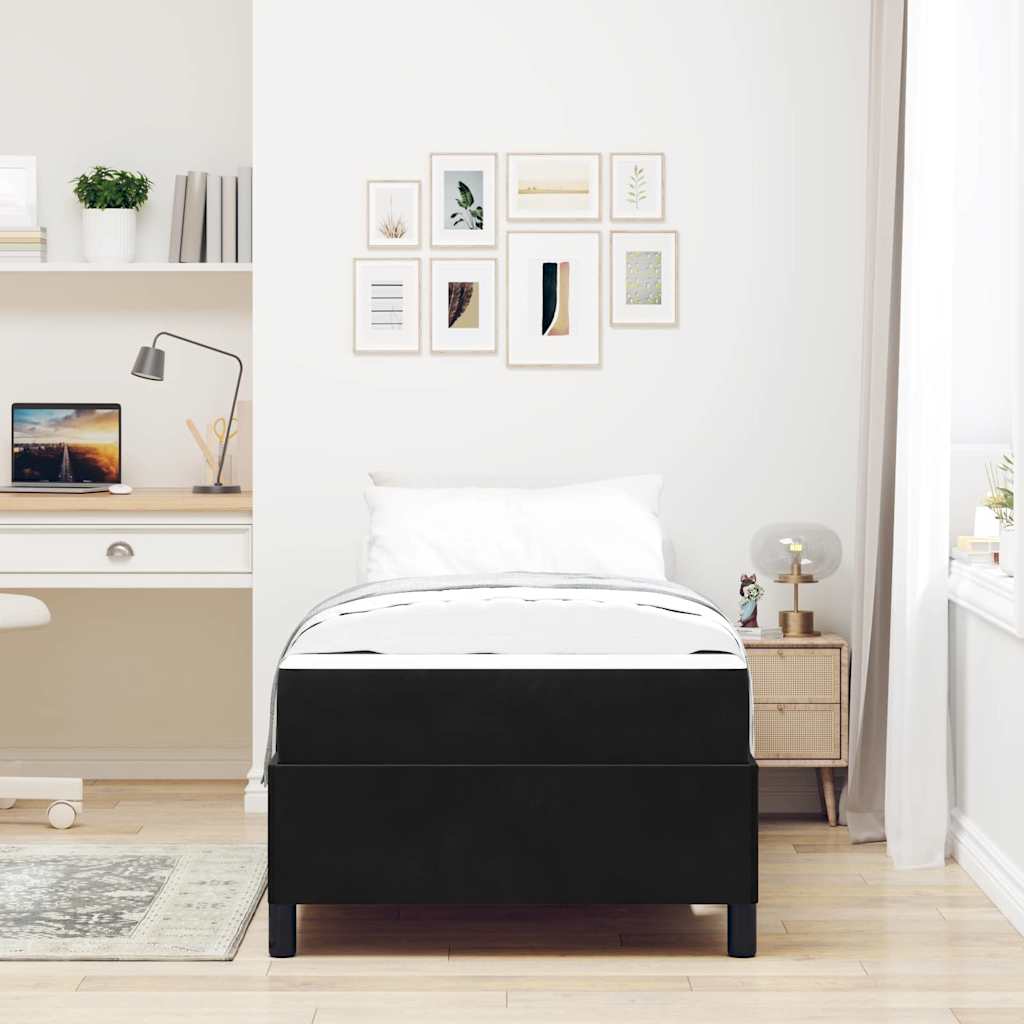 Sengestel med madras Sort 90 x 200 cm Stof