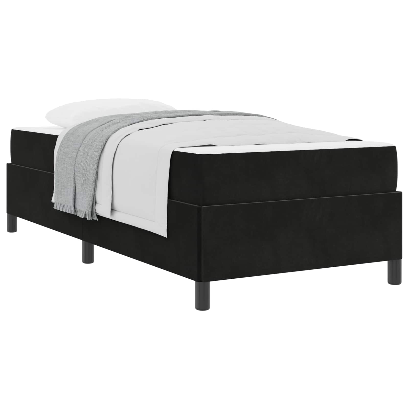 Sengestel med madras Sort 90 x 200 cm Stof