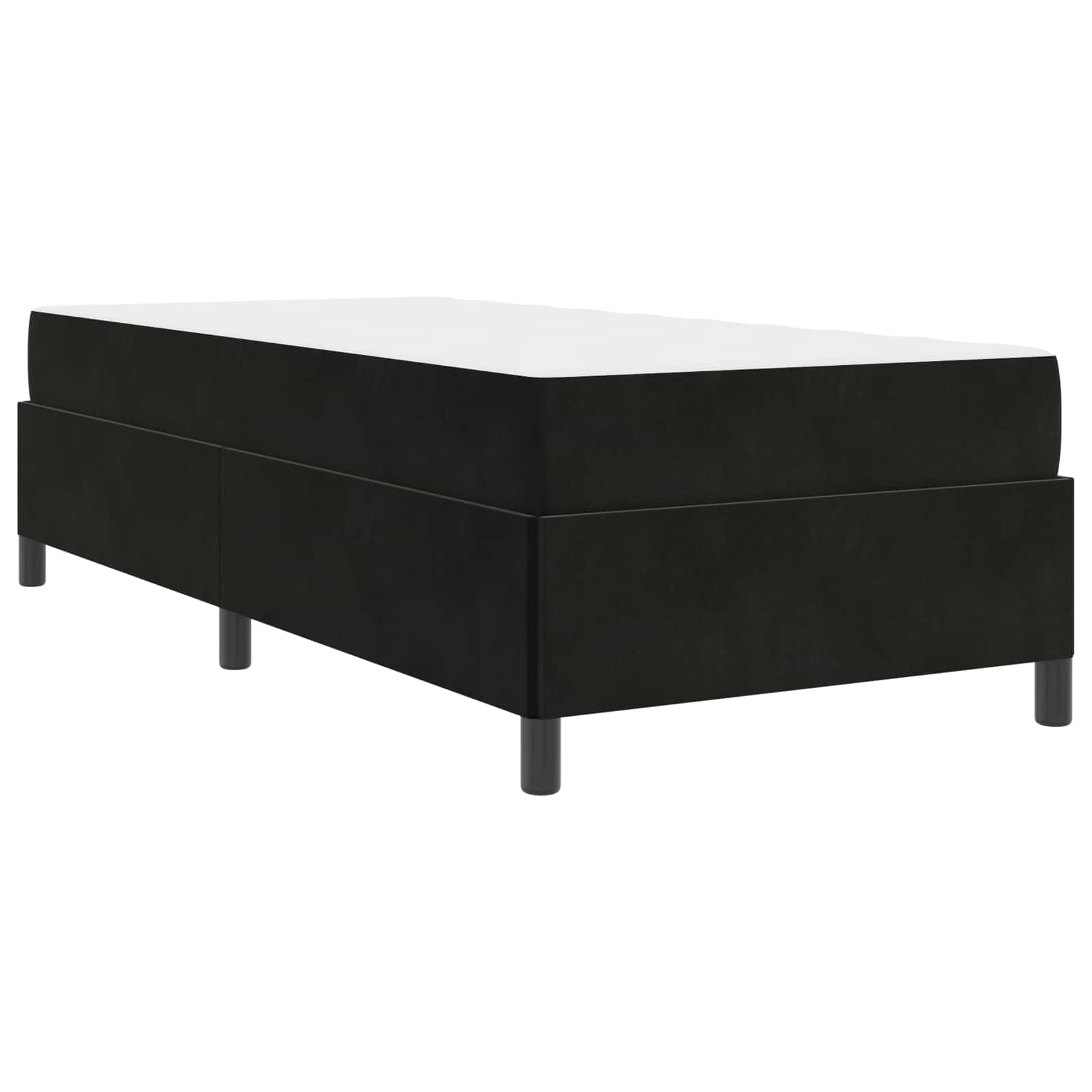 Sengestel med madras Sort 90 x 200 cm Stof