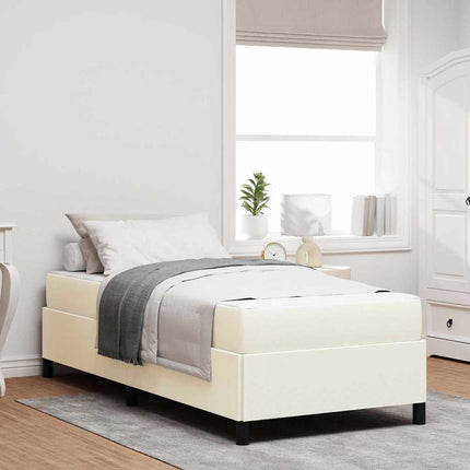 Sengestel med madras Creme 100 x 200 cm Stof