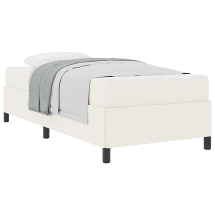 Sengestel med madras Creme 100 x 200 cm Stof