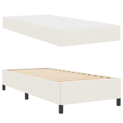 Sengestel med madras Creme 100 x 200 cm Stof
