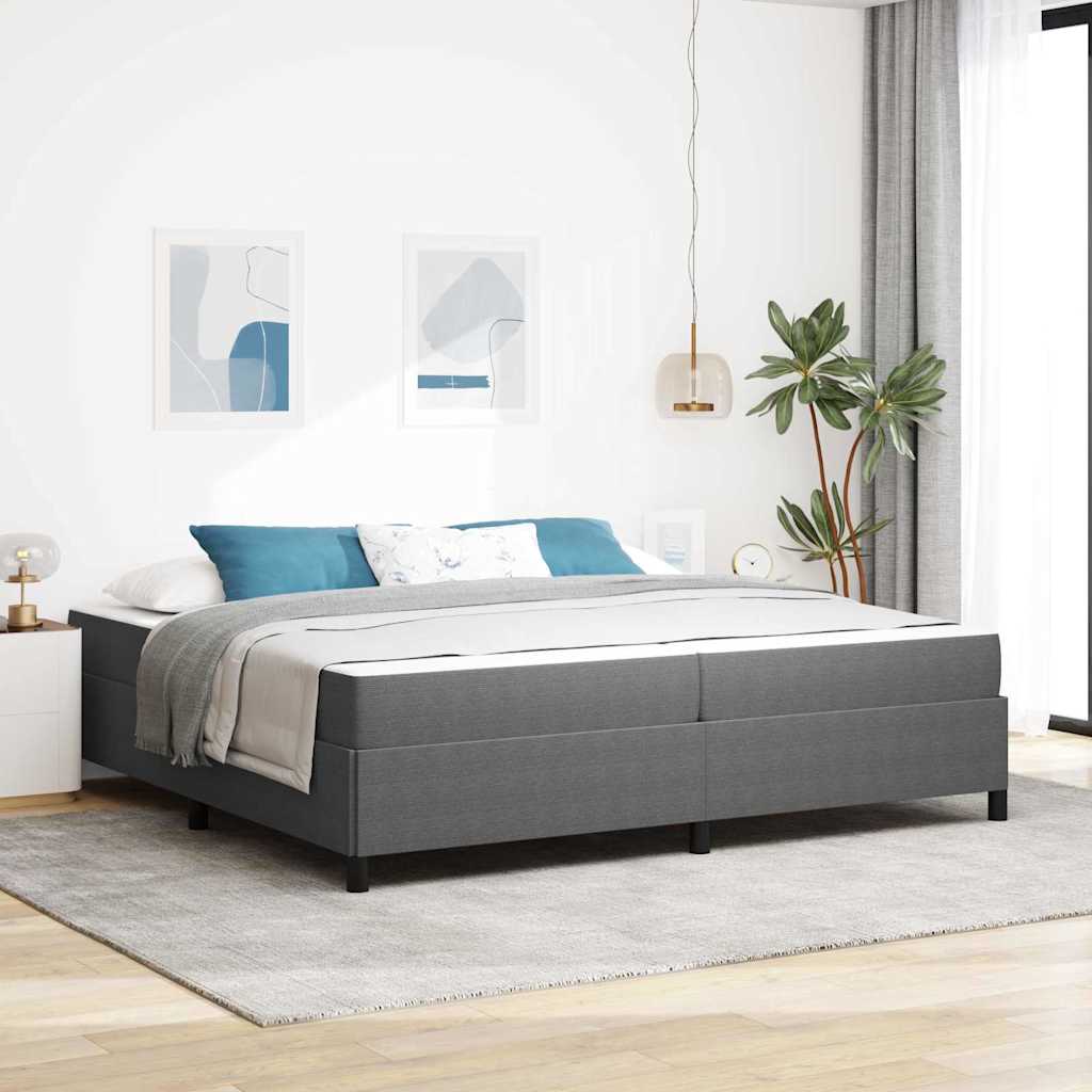 Sengestel med madras Lysegrå 200 x 200 cm Stof