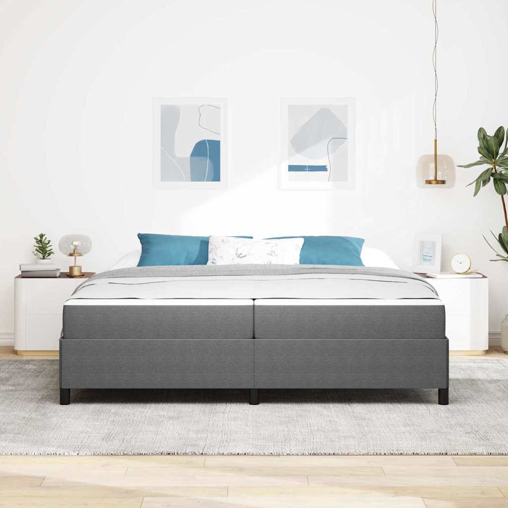 Sengestel med madras Lysegrå 200 x 200 cm Stof