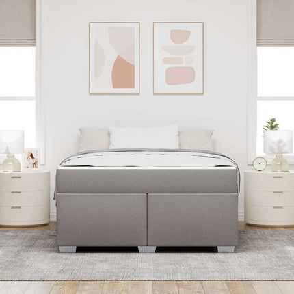Sengestel med madras Gråbrun 160 x 200 cm Stof