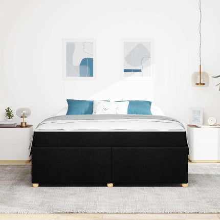 Sengestel med madras Sort 180 x 200 cm Stof