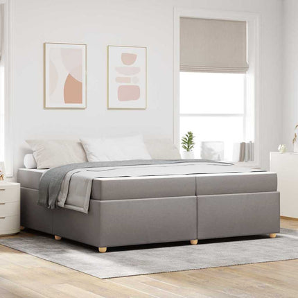 Sengestel med madras Gråbrun 200 x 200 cm Stof
