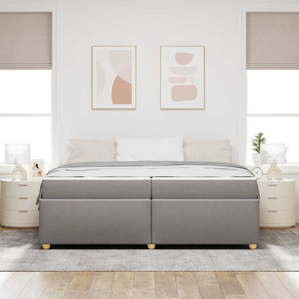 Sengestel med madras Gråbrun 200 x 200 cm Stof