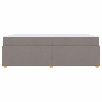 Sengestel med madras Gråbrun 200 x 200 cm Stof
