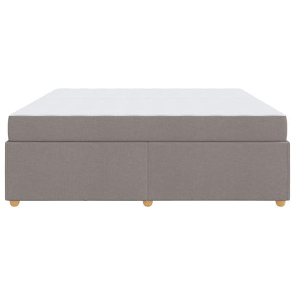 Sengestel med madras Gråbrun 200 x 200 cm Stof