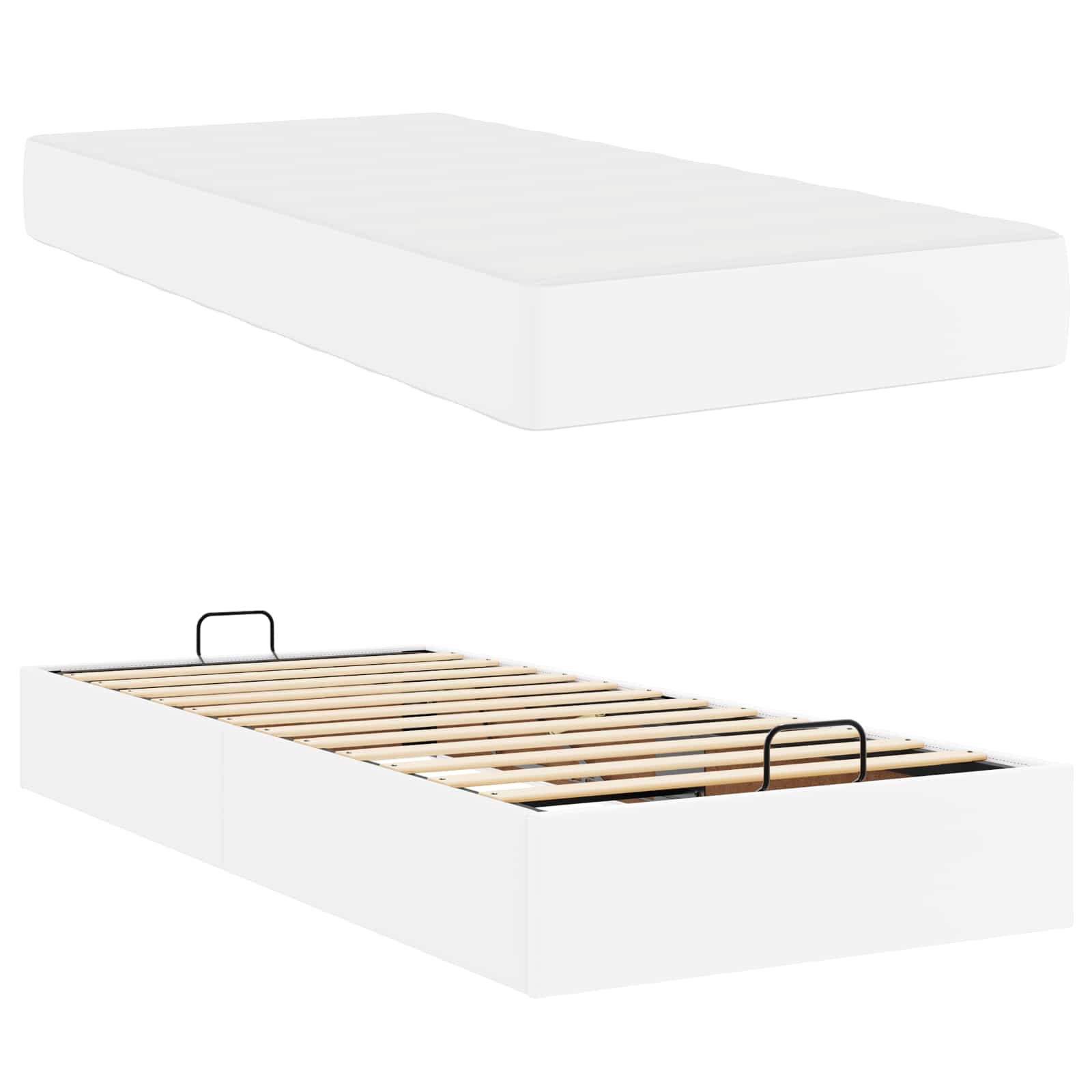 Sengeramme med madras Andet 2 pcs Hvid PVC