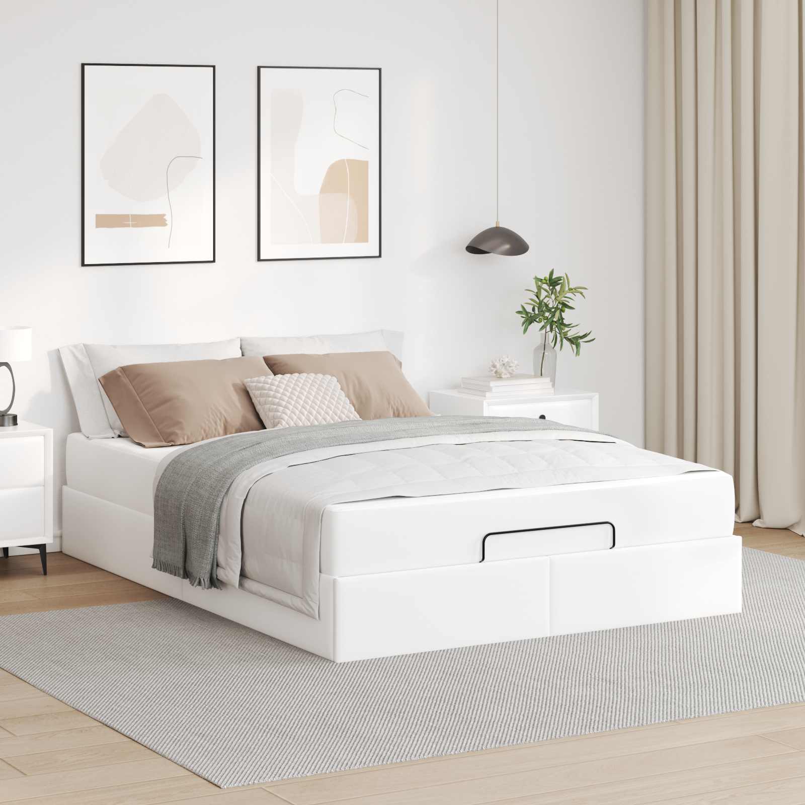 Sengeramme med madras Andet 2 pcs Hvid PVC