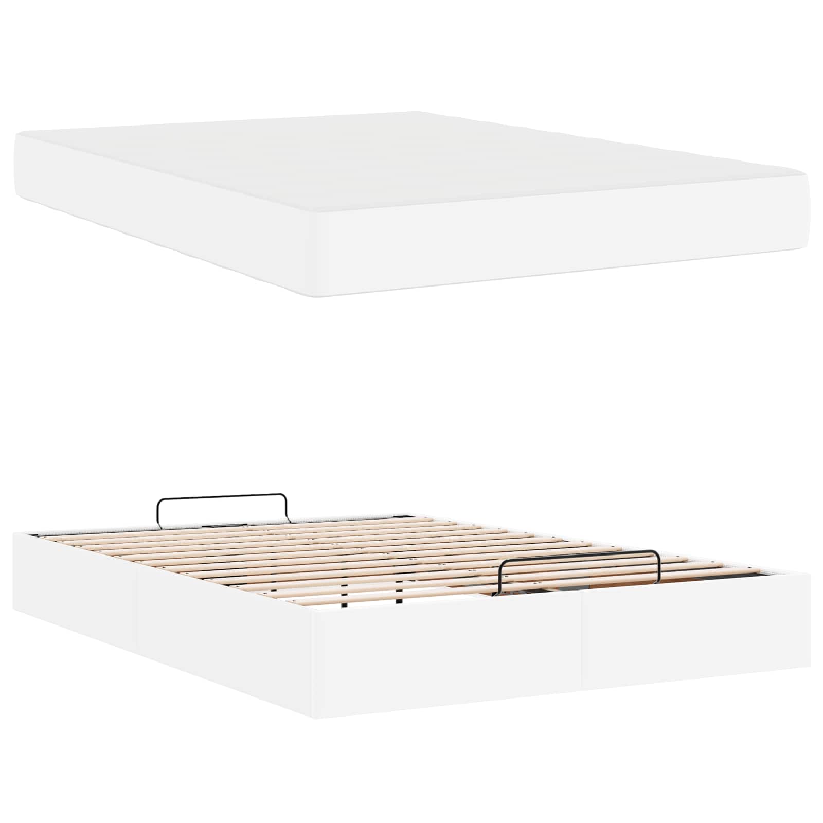 Sengeramme med madras Andet 2 pcs Hvid PVC