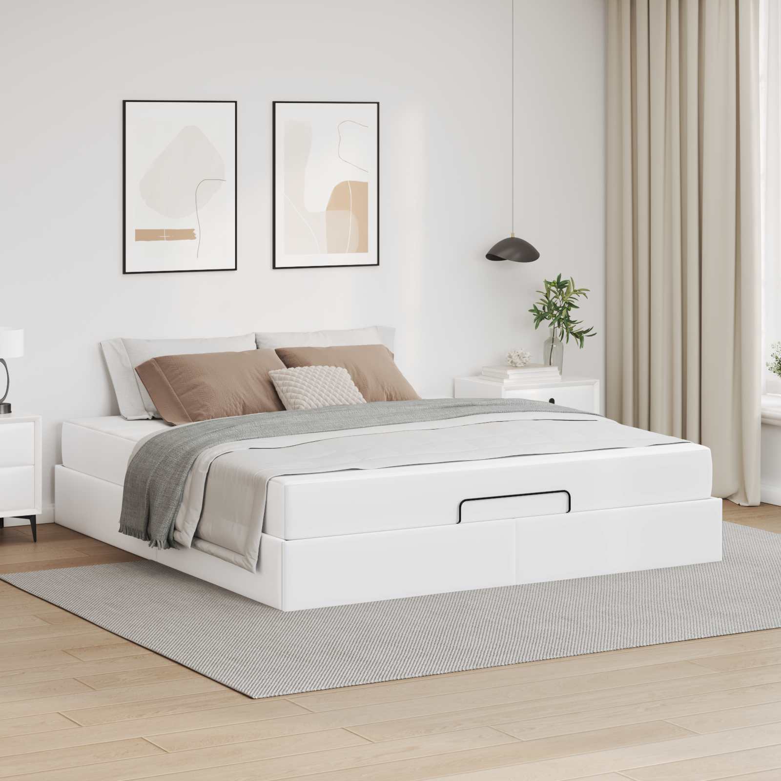Sengeramme med madras Andet 2 pcs Hvid PVC