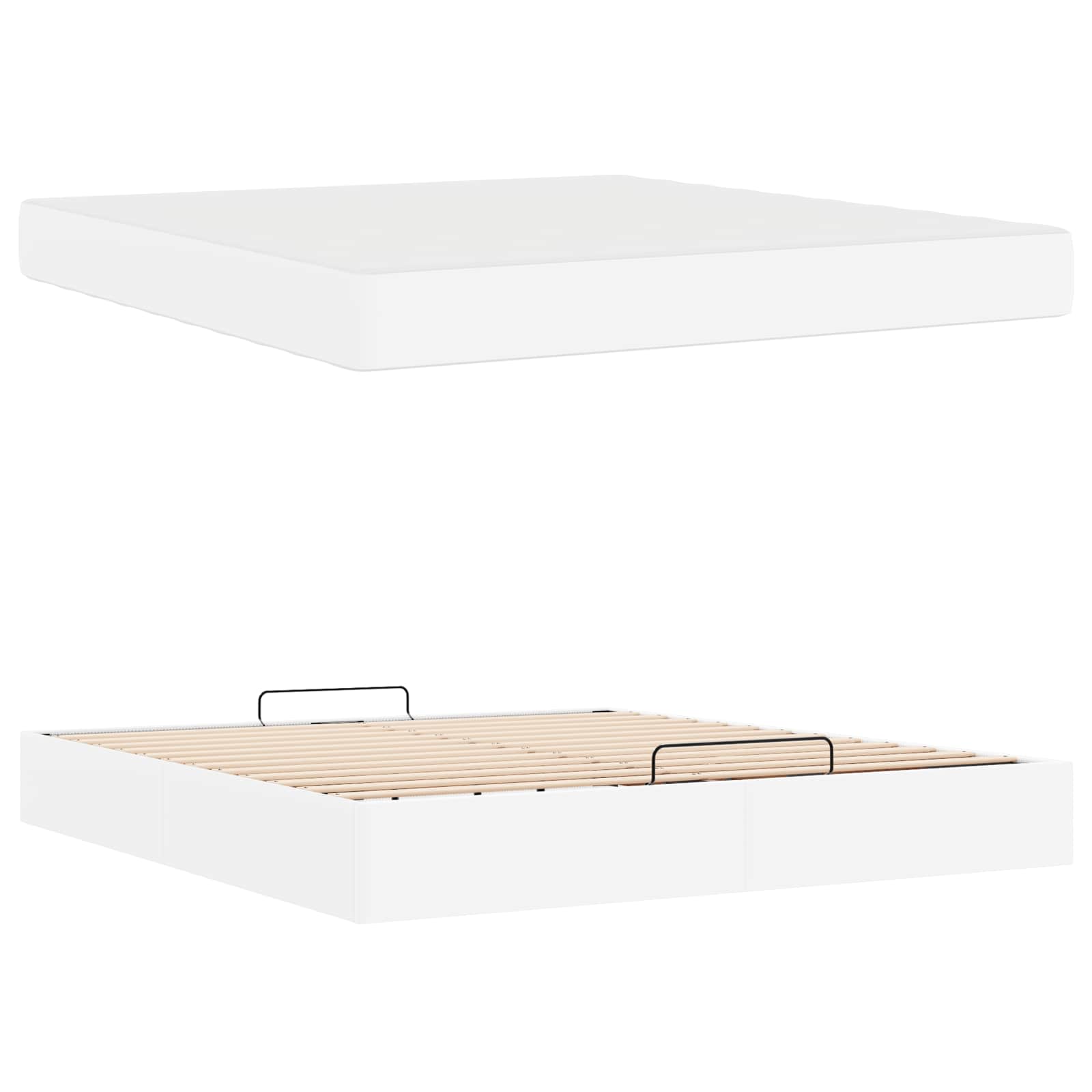 Sengeramme med madras Andet 2 pcs Hvid PVC