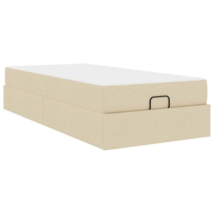 Sengeramme med madras 2 stk. Creme Stof