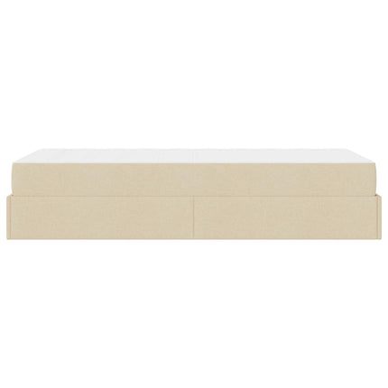 Sengeramme med madras 2 stk. Creme Stof