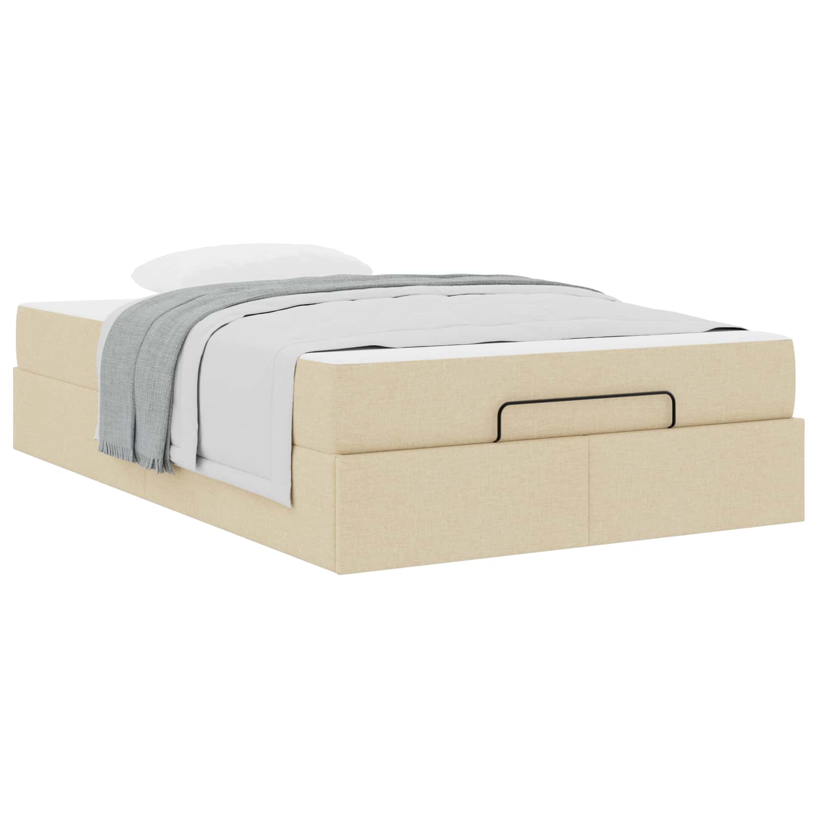 Sengeramme med madras 2 pcs Creme Stof